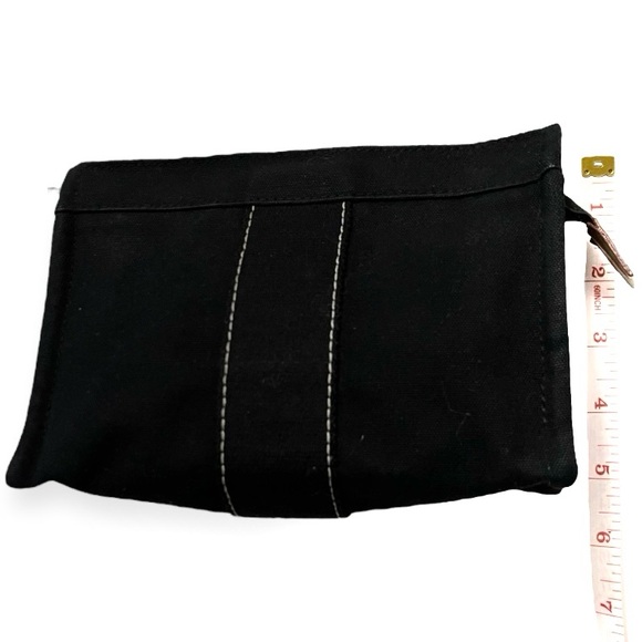 HERMÈS Cosmetic Pouch Toile Fourre-Tout Make Up Bag Black Canvas - Picture 12 of 13